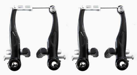 101mm Arm V Brake Set - Front & Rear, Coil Spring Design, Alloy, Black