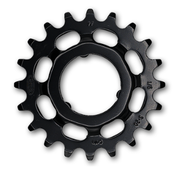 1/2 x 1/8" x 20T Sprocket R Shimano - Cr-Mo, Black, For E-Bike, Coaster & Internal Hubs, KMC