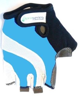 LIGHT BLUE GLOVES  -  PRO SERIES, Amara Palm, GEL Padding, LARGE
