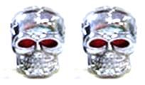 Valve Cap - Skull, Silver, Bag of 2