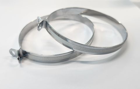 TROUSER BAND  Steel, Chrome with Reflective Strip  (Pair)