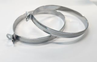 TROUSER BAND  Steel, Chrome with Reflective Strip  (Pair)