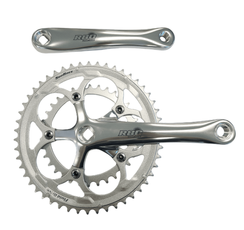 170mm x 34/50T Road Chainwheel Set - Diamond Taper, 27mm Offset, 7/8/9 Speed, Silver