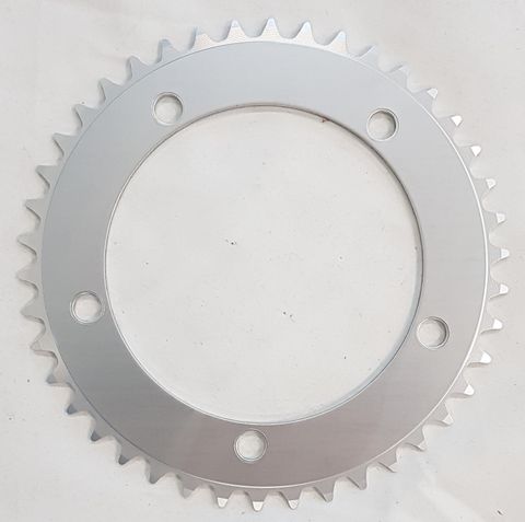 130mm BCD, 5H Road Chainring, 42T - Single Speed, 1/2" x 3/32", Alloy, Silver, Lasco
