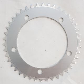 130mm BCD, 5H Road Chainring, 42T - Single Speed, 1/2" x 3/32", Alloy, Silver, Lasco
