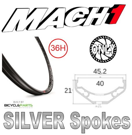 WHEEL - 27.5 / 650B Mach1 Trucky-40 36H P/j Black Rim,  8/11 SPEED 12mm T/A (148mm OLD) 6 Bolt Disc Sealed Novatec (E440 Hub Body) Boost, Steel Axle & Freehub Body for E-MTB Black Hub, SILVER Spokes