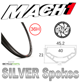 WHEEL - 27.5 / 650B Mach1 Trucky-40 36H P/j Black Rim,  8/11 SPEED 12mm T/A (148mm OLD) 6 Bolt Disc Sealed Novatec (E440 Hub Body) Boost, Steel Axle & Freehub Body for E-MTB Black Hub, SILVER Spokes