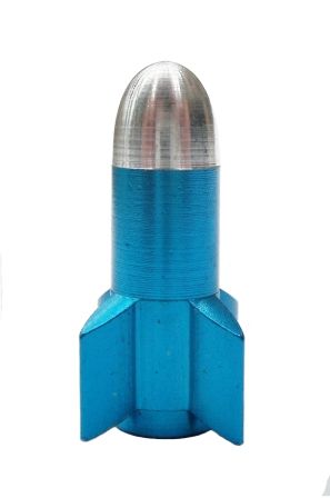 Valve Cap Rocket, Blue (individual)