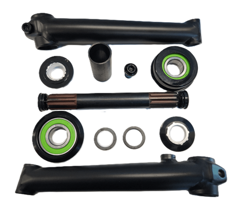 3 Piece BMX Crankset - 175mm, 19 x 8T - USA Type, Sealed Bearing