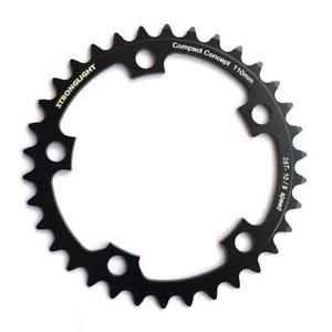 110mm BCD, 5H Road Chainring, 38T - 9/10 Speed, 5083 Black, Stronglight