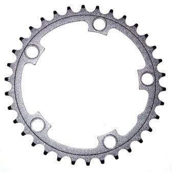 110mm BCD, 5H Road Chainring, 34T - 8/9/10 Speed, Alloy, Black