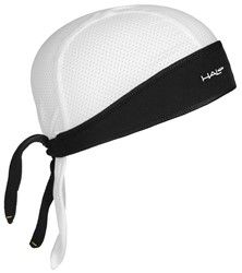 BANDANA  -  HALO PROTEX, Tie Bandana for Custom Fit, "Halo Sweat Seal, channels sweat away" -  WHITE