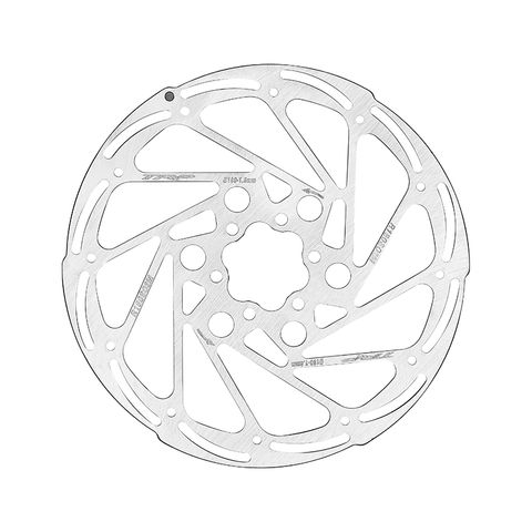 180mm 6 Bolt Rotor, 1.8mm - Single Piece, Stainless Steel, Slotted, Rust-Blocker Treatment, TRP