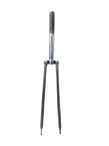 27" x 1.1/4 Racer Fork - O.D. 25.4mm, I.D. 22.2mm - Threaded, Steel, Silver, 46mm Clearance