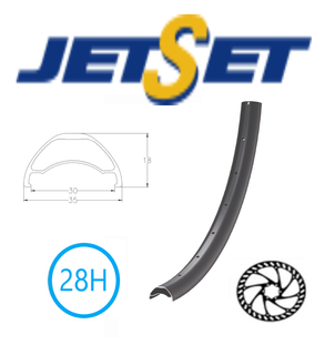 RIM 29er x 30mm - JETSET AM-30 - 28H - (622 x 30) - Presta Valve - Disc Brake - D/W - Tubeless Ready - BLACK - (484g) Quality Jetset rim made in Taiwan (ERD 598)