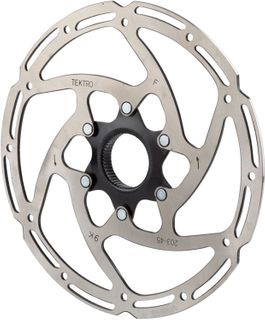 180mm Centerlock Rotor, 2.3mm - Stainless Steel, Black, For 2.3mm Calipers, Without Lock Ring, Tektro
