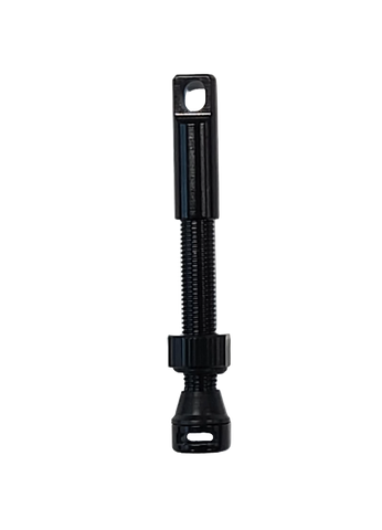 Tubeless Valve, Alloy, Black, patent design with extra side hole, 44mm (Sold Individually) FV/PV - Great valve for use with tyre inserts (Integrated valve removal tool in cover)