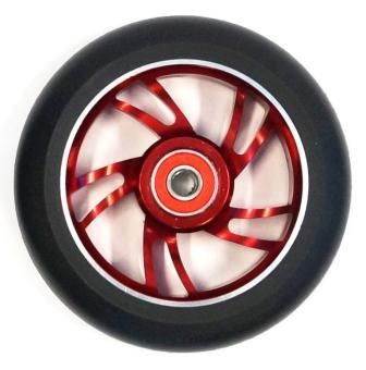 Scooter Wheel, Alloy, 110mm incl 608RS abec-9 bearing, RED core, Sensational NEW DISPLAYpackaging !