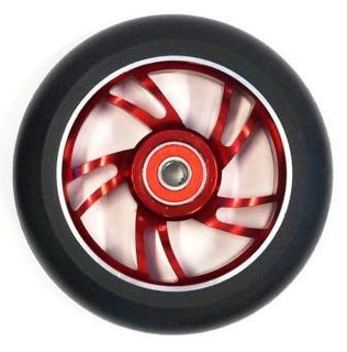 Scooter Wheel, Alloy, 110mm incl 608RS abec-9 bearing, RED core, Sensational NEW DISPLAYpackaging !