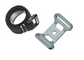 Storage strap, 25 x 250mm, w/velcro, w/black alloy bracket, black strap