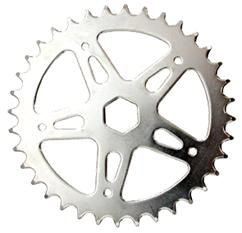 1/2" x 1/8" OPC Chainring, 36T - For 16" Bikes, 21mm Hexagon Hole (Fits Small BB), Steel, Silver