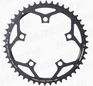 130mm BCD, 5H Road Chainring, 50T - 10/11 Speed, 7075 CNC Black CT2, Stronglight