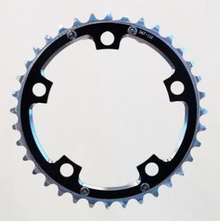 110mm BCD, 5H Road Chainring, 36T - 9/10 Speed, 7075 CNC Alloy, Black, w/Ramps