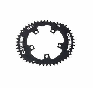 110mm BCD, 5H Road Chainring, 50T - 10/11 Speed, 7075 CNC Black O Symetric, Stronglight