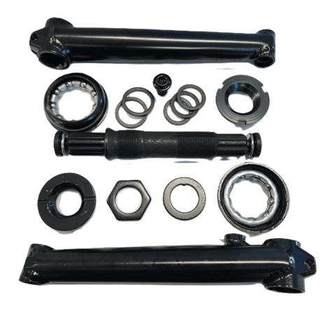 3 Piece BMX Crankset - 175mm, 19 x 8T, 145mm Spindle - USA Type, Loose Bearing B.B Set