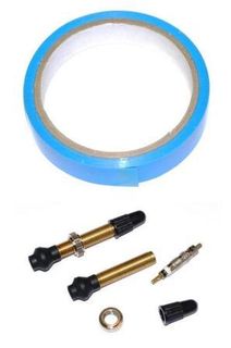 ALEX TUBELESS READY SYSTEM 2 x Universal valves , 1 x Rim Tape (18mm x 5m)
