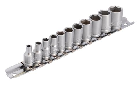 Unior Socket set 1/4" on rail (4, 5, 6, 7, 8, 9, 10, 11, 12, 13, 14mm) 629699  Professional Bicycle Tool, quality guaranteed