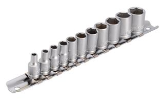 Unior Socket set 1/4" on rail (4, 5, 6, 7, 8, 9, 10, 11, 12, 13, 14mm) 629699  Professional Bicycle Tool, quality guaranteed