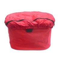 BASKET - Front, Fabric, Q/R, Collapsible Handle & Basket, Dual Access Lid, Includes Waterproof Cover, Red (37x24.5x25.5)