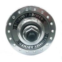 HUB  Front, Nutted, Sealed, Track, Sturmey Archer alloy silver M9 36H, HBT30-F, With  2 x Track Nuts