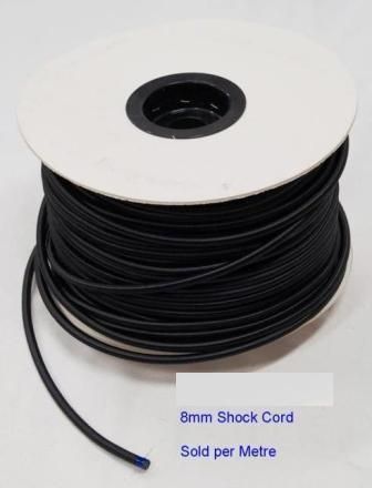 BUNGEY CORD - Little Grippa, 8mm Shockcord, 3 Metre Length with Clasp