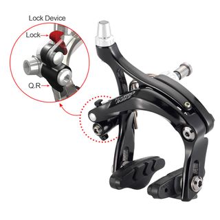 47-57mm Reach Dual Pivot Caliper Set - Front & Rear, Recessed, QR, Forged Alloy, Black, Design For Big Tyres, Tektro