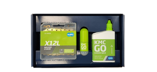 KMC GO Waxed Limited Edition Box | X12L Ti-N Gold 12 Speed Chain | 150ml + 15ml Wax