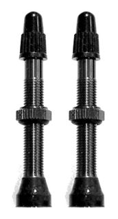 Tubeless Valves, Alloy, Black, w/ext O-ring, 44mm (2 Pcs per bag) FV/PV