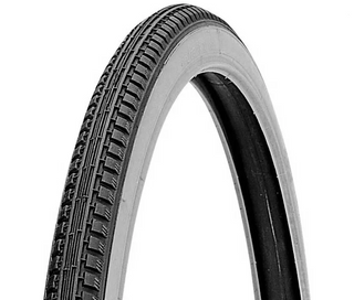 20 x 1.3/8 (37-451) Tyre - Black With White Wall. Old World Charm, Great on Vintage Bikes!