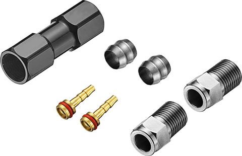 TRP hose coupler, for 5.0mm hose, includes barbs with O-ring and Olives