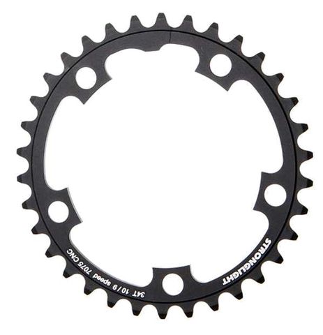 110mm BCD, 5H Road Chainring, 34T - 9/10 Speed, 7075 CNC Black, Stronglight