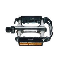 PEDALS  9/16" Sealed Bearings, Alloy body & cage, cro-mo axle, SILVER/BLACK