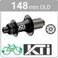 WHEEL - 29er Jetset AM-30HO+ ARCOS 32H W/j Polished Silver Rim, 8/11 SPEED 12mm T/A (148mm OLD) Centerlock Disc Sealed KT E-MTB Boost Black Hub, BLACK Spokes