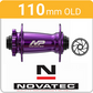 WHEEL - 27.5/650B Jetset AM-30HO+ ARCOS 32H W/j Black Rim, FRONT 15mm T/A (110mm OLD) 6 Bolt Disc Sealed Novatec Boost Purple Hub, BLACK Spokes