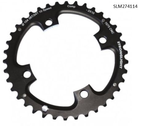 104mm BCD, 4H MTB Chainring, 42T - 2x10, 9/10 Speed, Double Outer, 7075 Black, SRAM XO, Stronglight