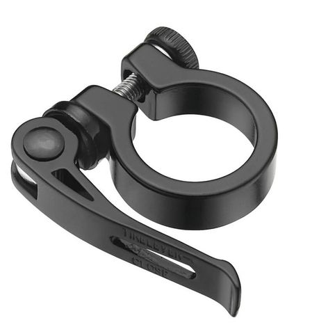 Seat clamp, QR, 38.6mm, alloy, black