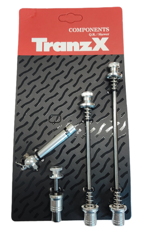 165mm - Anti Theft Skewer Set For Wheels & Seat Post. Alloy, Silver