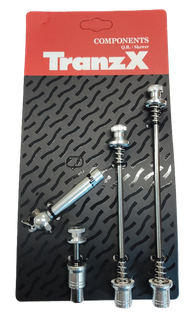 165mm - Anti Theft Skewer Set For Wheels & Seat Post. Alloy, Silver