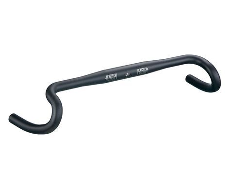 Handlebar, alloy, Dia 31.8mm, W: 440mm x D: 100mm x R: 70mm x F: 5 degree, sandblast black