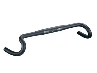 Handlebar, alloy, Dia 31.8mm, W: 440mm x D: 100mm x R: 70mm x F: 5 degree, sandblast black